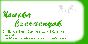 monika cservenyak business card